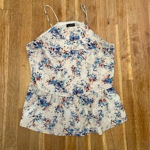 The Limited Peplum Camisole Cami Tank Top Size Large - Abstract Flora Print